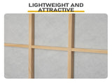5.41ft 4-Panel Room Divider Painted Natural Wood Finish, Split-Section 97793982