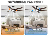 60 Inch Smart Indoor & Outdoor Ceiling Fan with Dimmable LED Light, 6Speed Quiet Reversible DC W3816P585802