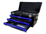 20'' Portable 3-Drawer Steel Toolbox, 4 Layers of Tools with Metal Latches, with Top Storage Tray W1102111196