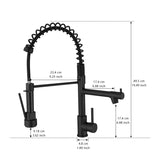 Commercial Stainless Steel Kitchen Faucet with Pull Down Sprayer, Single Handle Single Lever Kitchen W1932P224883