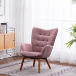 ZUN Leiria Contemporary Silky Velvet Tufted Accent Chair with Ottoman, Mauve T2574P164274