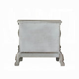 Solid Wood Nightstand with 2 Drawers in Vintage Bone White Finish B016P256472