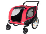 2-in-1 Bike Trailer & Pet Stroller for Dogs up to 100lbs Foldable Pet Carrier Cart with two 8'' W1364P411162