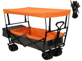 480Lbs Collapsible Wagon with Canopy,Wagon Stroller with 7" All-Terrain Wheels, Lightweight Foldable 01562892