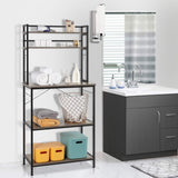 5-Tier Bakers Rack with 10 S-Shaped Hooks, Industrial Microwave Oven Stand, Free Standing 01971249