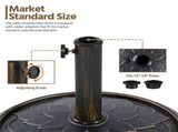 18" Umbrella Base Stand with Flower Petal Pattern, Bronze 38132583