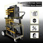 ZUN Welding Cart Heavy Duty, Mig Tig Welder Cart for Plasma Cutting Machine with 3-Tier Shelf, Side 38755649