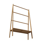 ZUN Bamboo Ladder Towel Rack with Storage Shelf W2207P147173