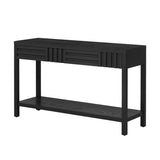 U_STYLE Ash Veneer Modern Style Console Table, Striped Design, Suitable for Entryway, Corridor, N711P230810B