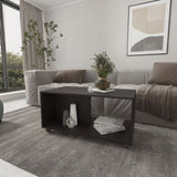 Gu Oidak Coffee Table with Open Storage and Caster Wheels, Wengue B128P263706