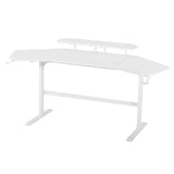 Techni Sport TS911D Gaming Desk with Shelves & Accessory Holder, White B031P269896