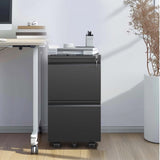 2 Drawer Metal Mobile File Cabinet, Rolling File Cabinet with Lock for Hanging Legal/Letter/A4 80070490