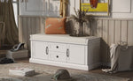 ZUN TREXM Storage Bench with 2 Drawers and 2 Cabinets, Shoe Bench with Removable Cushion for Living WF288172AAK