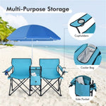 ZUN Outdoor camping chair with umbrella 38206197