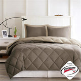 Full/Queen 3M Scotchgard Diamond Quilting Reversible Down Alternative Comforter Set B03595019