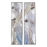 Set of 2 Elongated Modern Abstract Oil Paintings, Wall Art for Living Room Dining Room Bedroom W2078130303
