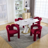 COOLMORE Contemporary Designed Velvet Fabric Upholstered Accent/Dining Chair /Barrel Side Chairs W395P224755