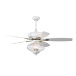 ZUN 52'' Low Profile Ceiling Fan , White Modern Ceiling Fans with Remote Control for Bedroom,Living W1592P163936