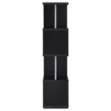 Black and Chrome 4-Tier Bookcase B062P153775