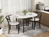 3-Piece Small Dining set, Table and Chair Set for 2 ,for Living Room, Dining Room, Kitchen, Black & 76205089