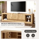 ZUN 78'' Modern TV Stand with 6 Cabinets& 2 Open Compartments, Entertainment Center for TVs up to 90'', 86345195