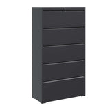 ZUN 5 Drawer Metal Lateral File Cabinet , Black Filing Cabinet with Lock, Lockable File Cabinet for Home 97660935