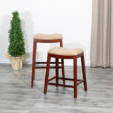 30" Bar Stool, Cherry Finish, Bone Leather Seat B04660608