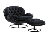 Accent chair TV Chair Living room Chair with Ottoman-BLACK W676P232282
