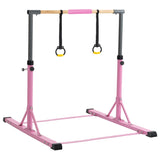 ZUN Gymnastic Bar Set Gymnastics Horizontal Bar Gymnastics Kip Bar for Kids Home Use, Pink 46810802