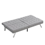 ZUN WOOD FRAME, STAINLESS LEG, FUTON, SOFA BED GREY W2297P247601