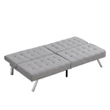 ZUN WOOD FRAME, STAINLESS LEG, FUTON, SOFA BED GREY W2297P247601