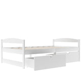 Twin size platform bed, with two drawers, white WF195910AAK