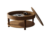 Coffee Table with Dual Storage for Living Room, 31.5" Modern Round Coffee Table with Storage and W1445P341373