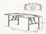 72" Foldable Poker Table, Casino-Grade Felt Surface with 8 Cup Holders, Seats 8 Players, Dark Blue 56379146