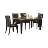 Espresso Finish Casual 1pc Dining Table Faux Marble Top Transitional Dining Room Furniture B01146563