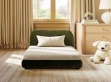 Roman Upholstered Modern Pet Bed, Small to Medium Dog or Cat Olive Green Performance Velvet B2719P448984