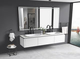 84 x 48 Inch LED Bathroom Mirror with Front and Backlight, Wall Mounted Vanity Mirror with Aluminum W2287P282063