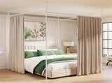 Drill-Free L-Shaped Room Divider Curtain Rod, Adjustable 28"-142"W x 4-10 ft H Heavy-Duty Partition 03193391