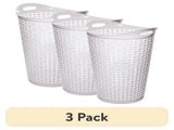 (3 pack) Flexible Wicker Round Laundry Hamper, White Plastic(Shipment from Walmart) 94552945