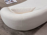 93.31" Minimalist Curved Sofa, 3 Seater, White Boucle Fleece Upholstered Sofa, Tight Curved Back W2664P240137