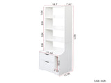 Night Stand with Bookshelf, Night Stand with 2 Storage Drawers for Bedroom 54152433