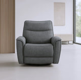 Man Wah Brisbane Upholstered Swivel Recliner, Granite B2707P311397