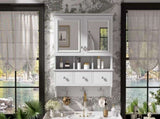4-in-1 Bathroom Mirror Cabinet, 24-inch Wall Mounted Medicine Cabinet with Drawers & Organizer 67622975