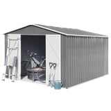 Metal garden sheds 10ftx8ft outdoor storage sheds Grey 32909920