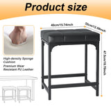 2 Pack Vanity Stool Chair, Makeup Stool, Faux Leather Vanity Stool, Modern Foot Stool for Vanity 87729795
