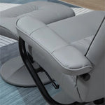 ZUN Gray massage chair with footstool, vibration massage recliner with remote control,Office 81162941