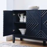 60.5'' Buffet Cabinet with Storage, Farmhouse Fluted Sideboard with Geometric Pattern & Adjustable W1801P288507