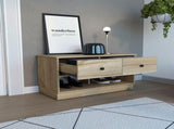 Uranus Storage Bench, Two Drawers, Two Open Shelves, Light Oak B097133195