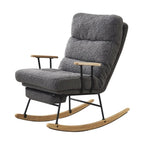 ZUN Modern Teddy Gliding Rocking Chair with High Back, Retractable Footrest, and Adjustable Back Angle W2012137613