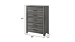 ZUN Denver Modern Style 5-Drawer Chest Made with Wood in Gray B009P272310